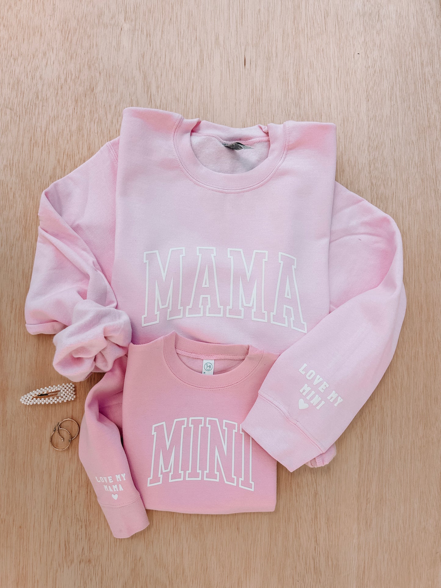 Light Pink Mama and Mini Oversized Sweatshirts