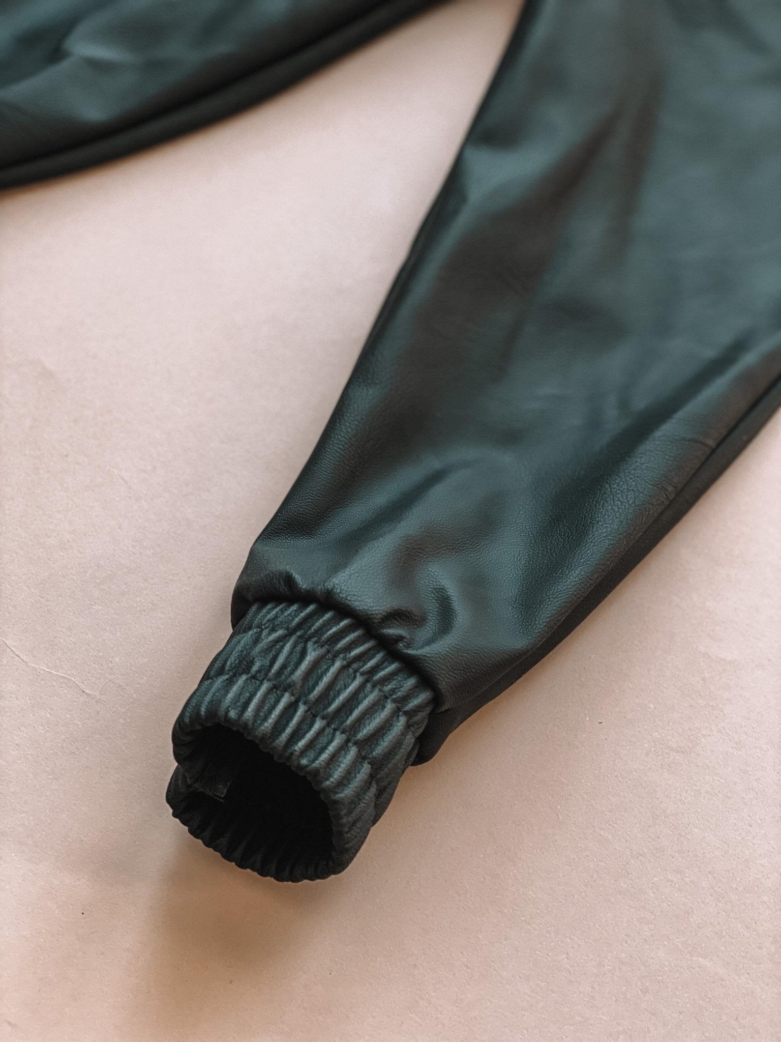 Black Leather Joggers Matching Outfits - LITTLE MIA BELLA
