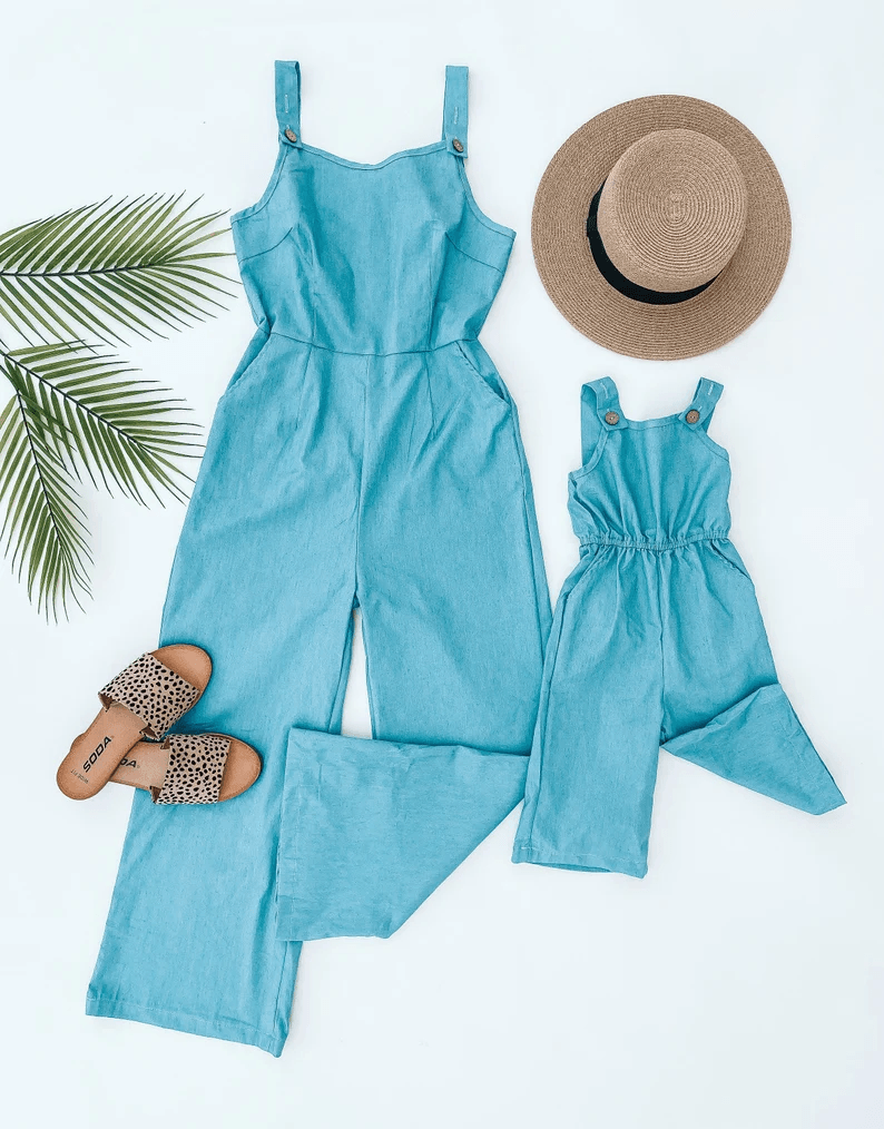 Chambray Mommy and Me Jumpsuit - LITTLE MIA BELLA