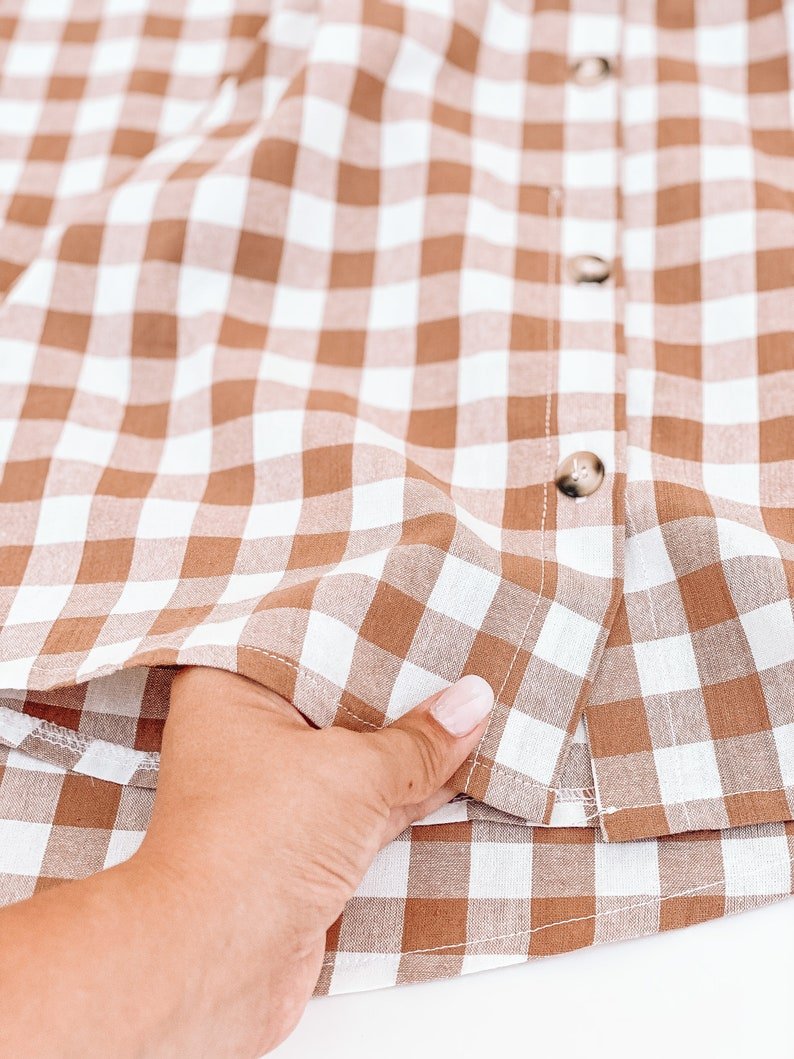 Coffee Checkered Matching Outfits - LITTLE MIA BELLA