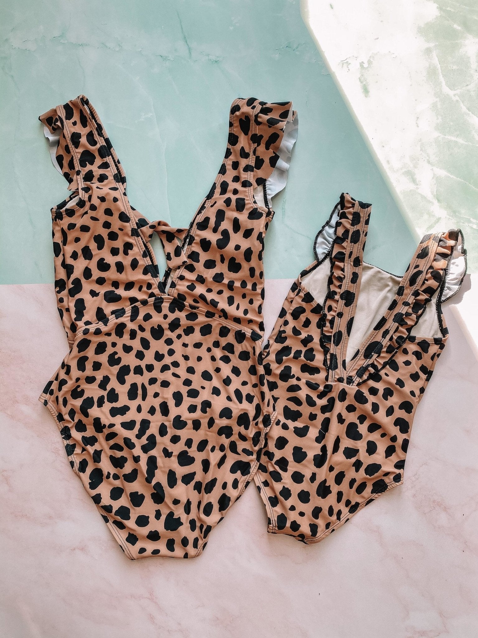 Leopard One pc Mommy and Me Swimsuits - LITTLE MIA BELLA