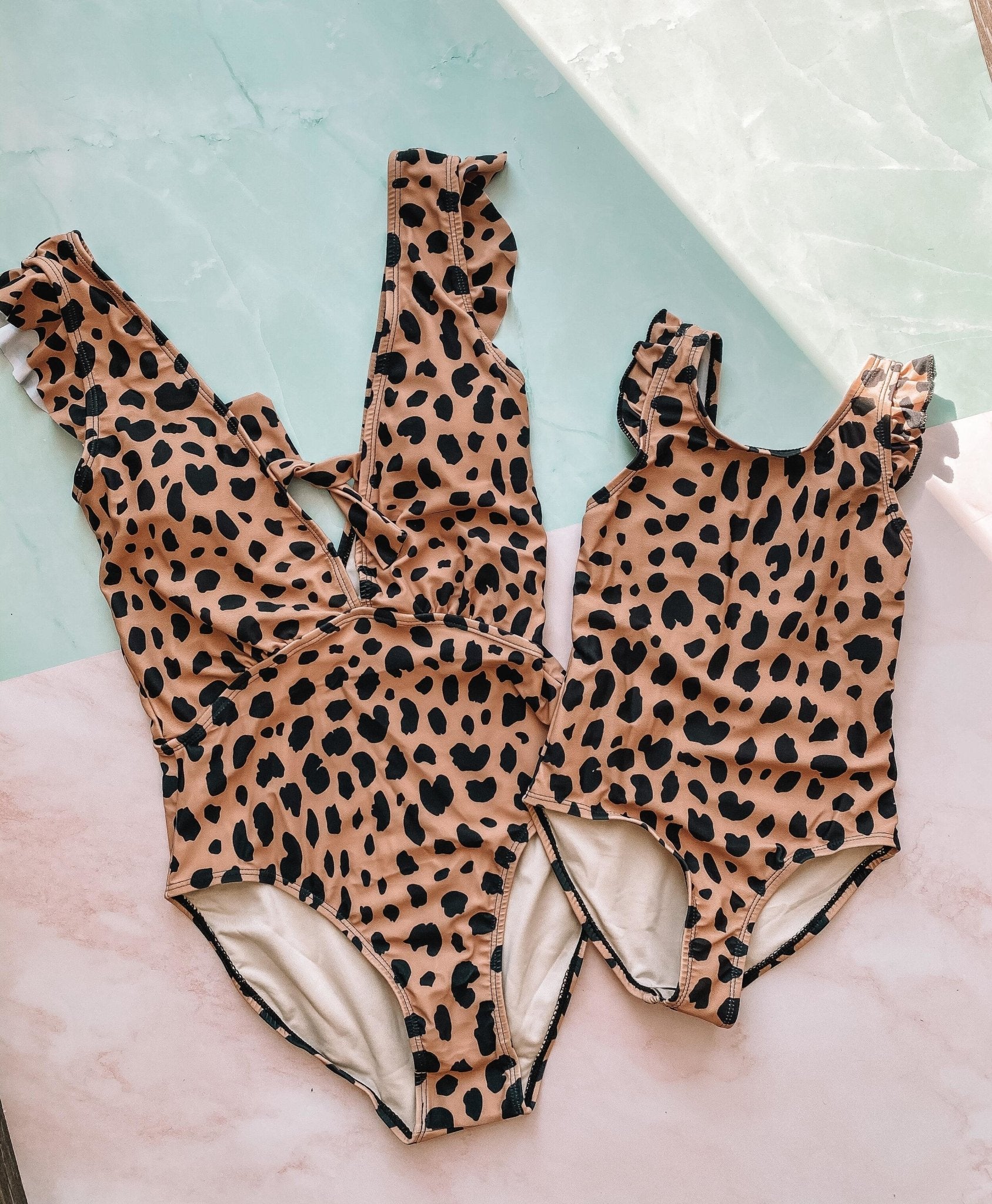 Leopard One pc Mommy and Me Swimsuits - LITTLE MIA BELLA