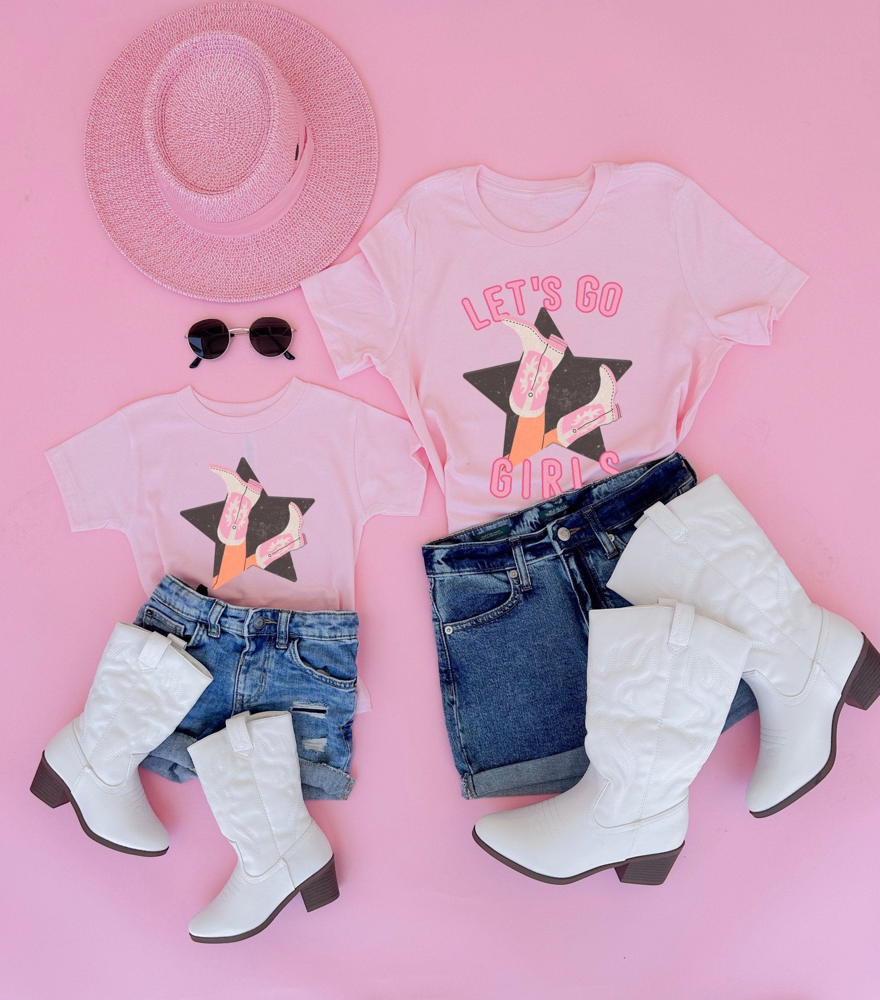 Let's go girls Cowgirl Mommy & Me Shirts - LITTLE MIA BELLA