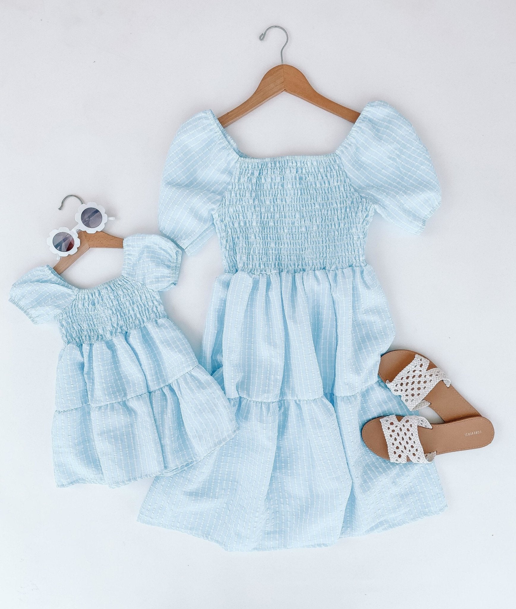 Light Blue Matching Dresses - LITTLE MIA BELLA