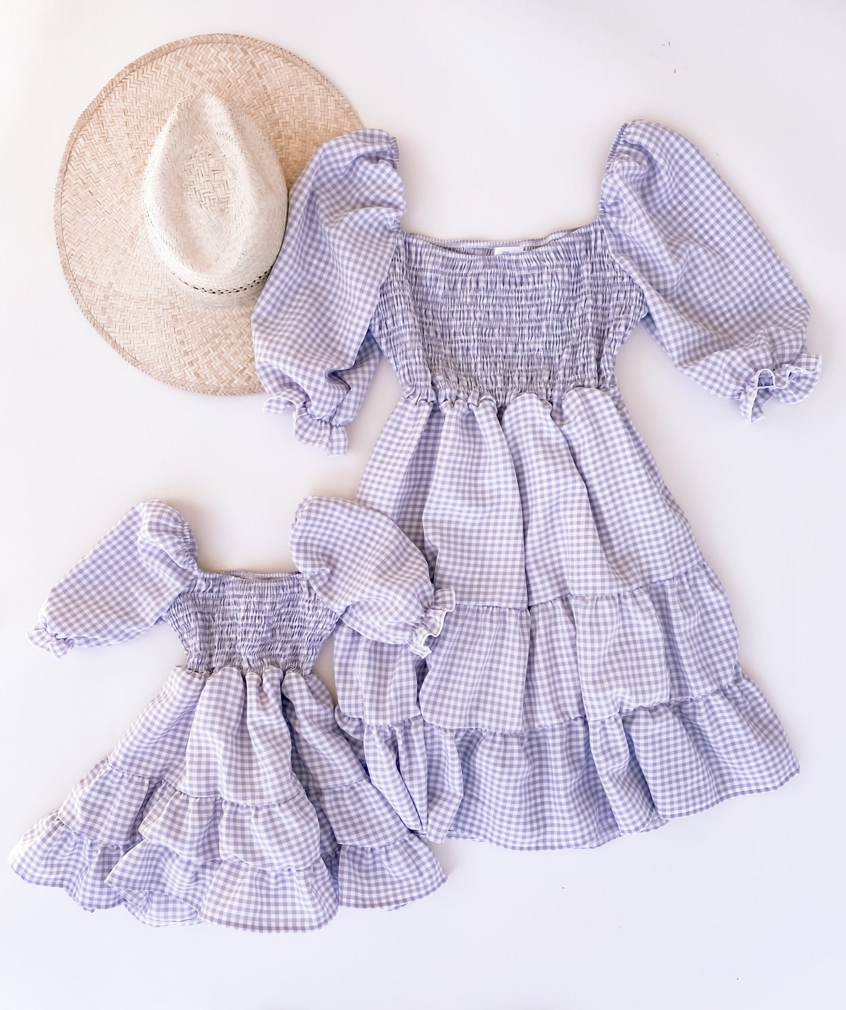 LILIS GINGHAM DRESSES Mama Matching Dresses - LITTLE MIA BELLA