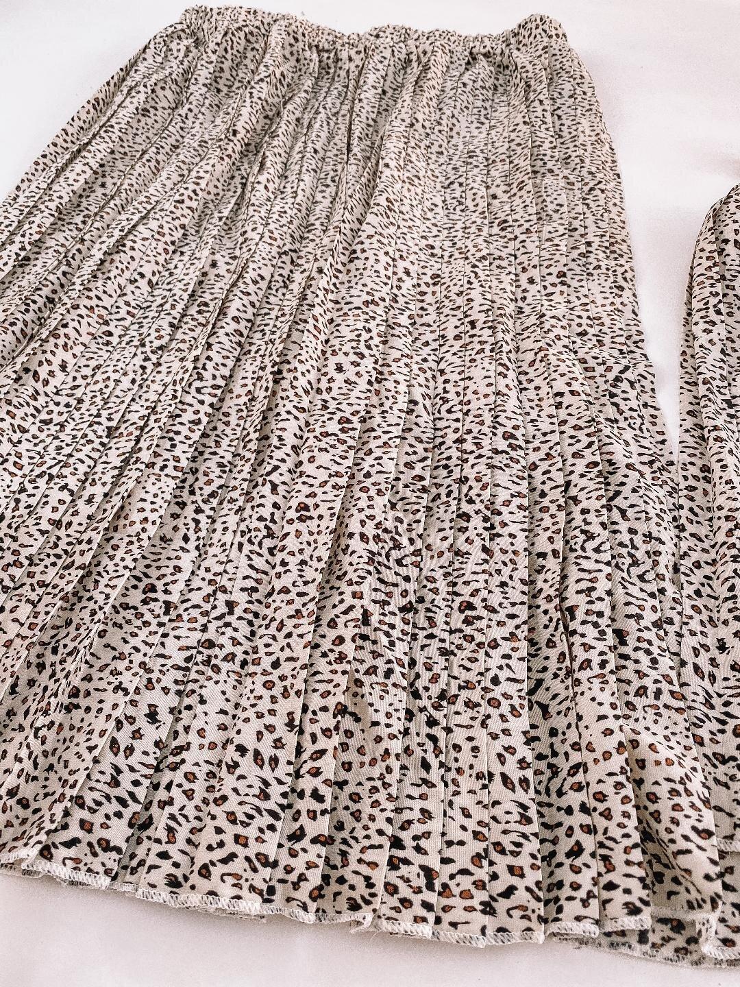 Missy Leopard Pleated Mommy and Me Matching Skirts - LITTLE MIA BELLA