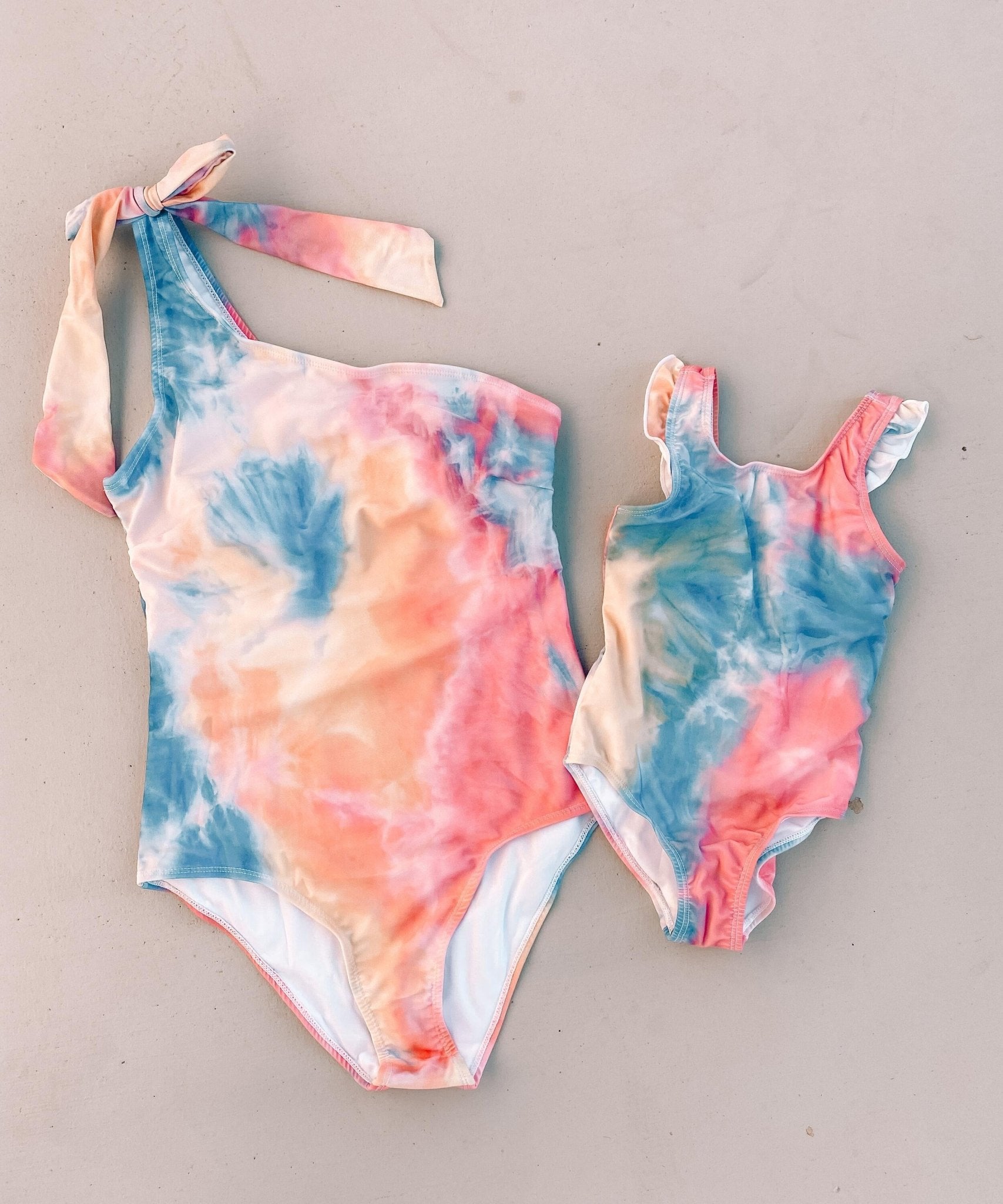 Multi Tie Dye Mommy & Me Matching Swimsuits - LITTLE MIA BELLA