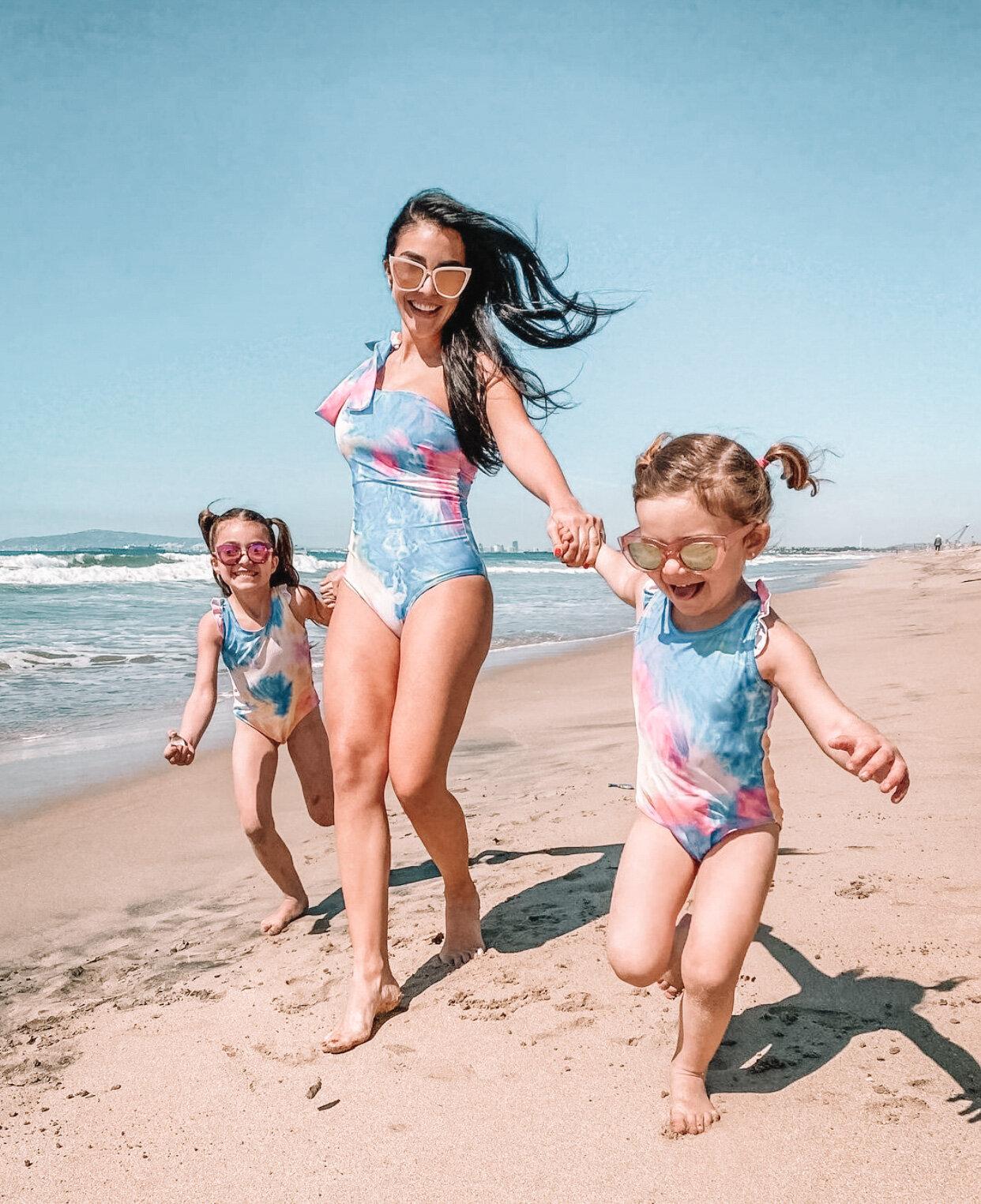 Multi Tie Dye Mommy Me Matching Swimsuits