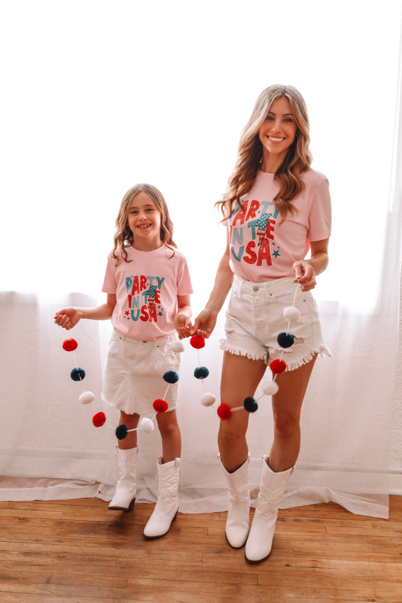 Pink Party in the USA Matching Shirts - LITTLE MIA BELLA