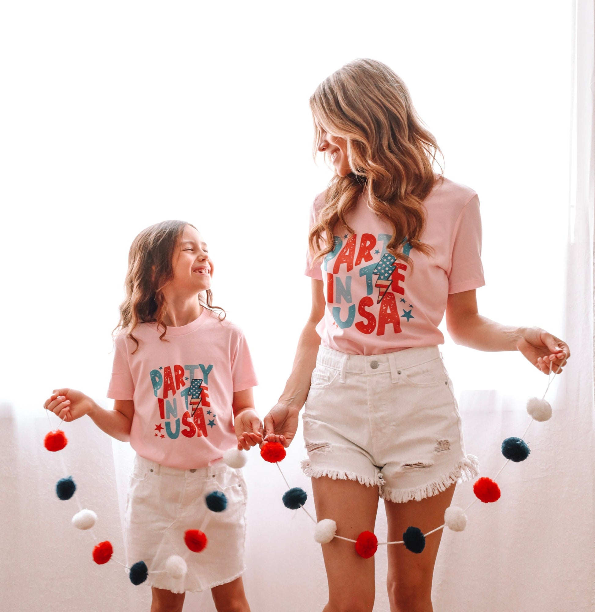 Pink Party in the USA Matching Shirts - LITTLE MIA BELLA
