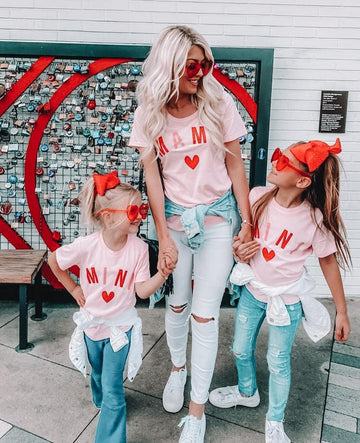 Pinky Mama & Mini Matching Shirts - LITTLE MIA BELLA