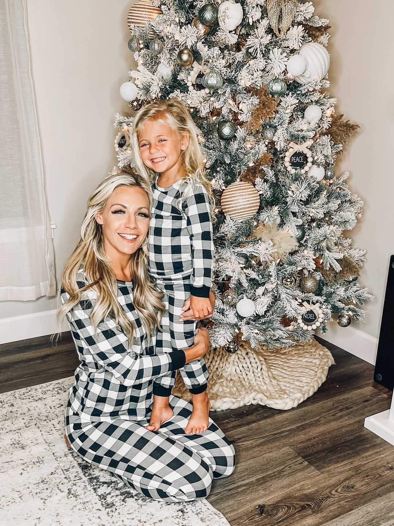 Plaid Mommy Me Pajamas Cozy Matching Sets