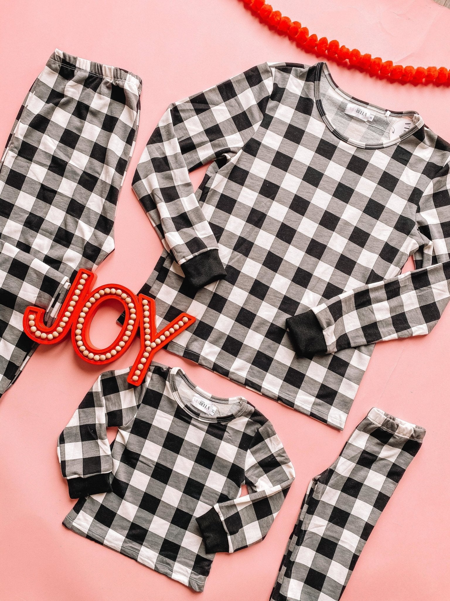 Plaid Mommy & Me pajamas - LITTLE MIA BELLA