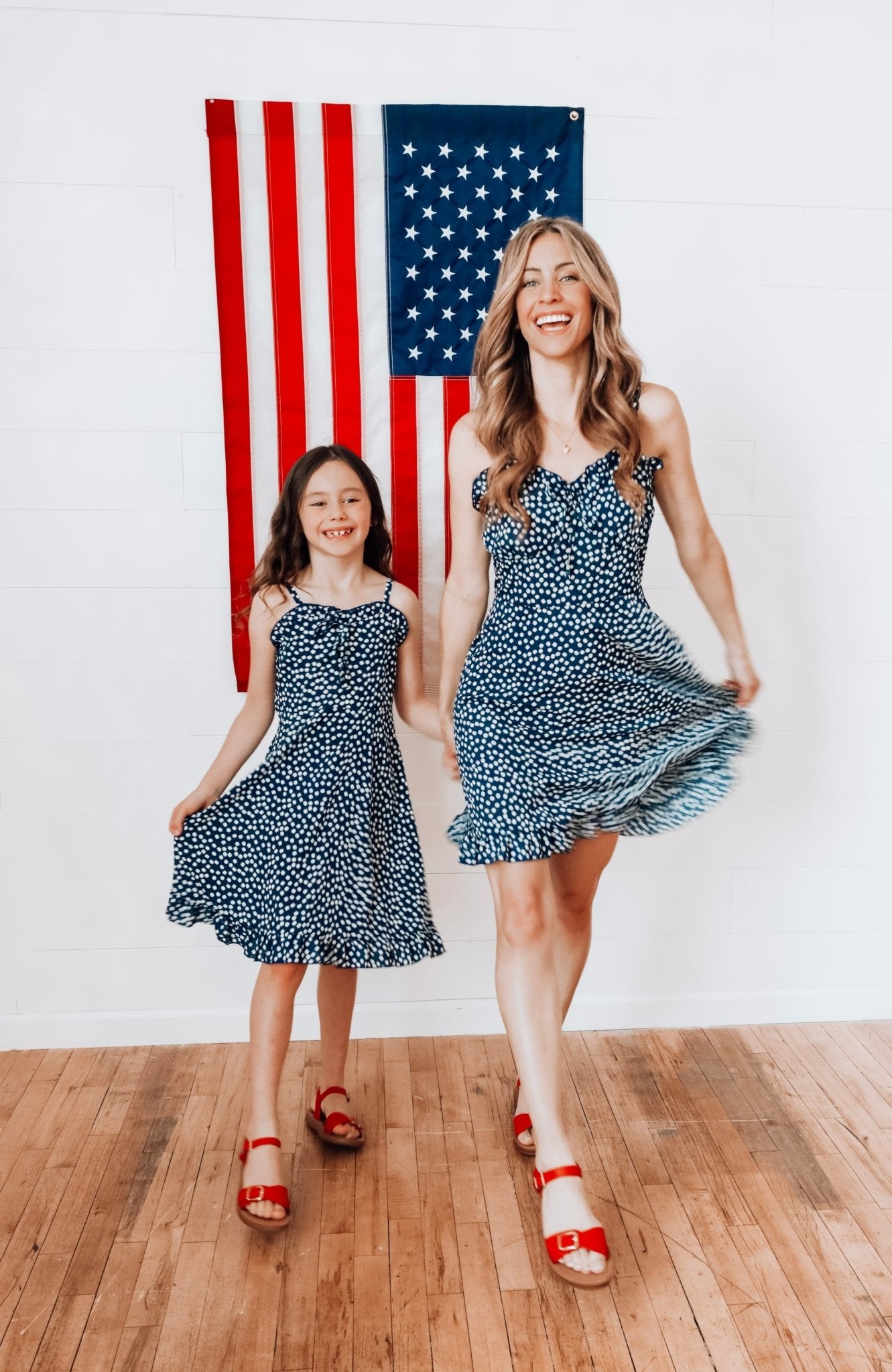 Pretty Little Navy Mommy and Me Matching Dresses - LITTLE MIA BELLA