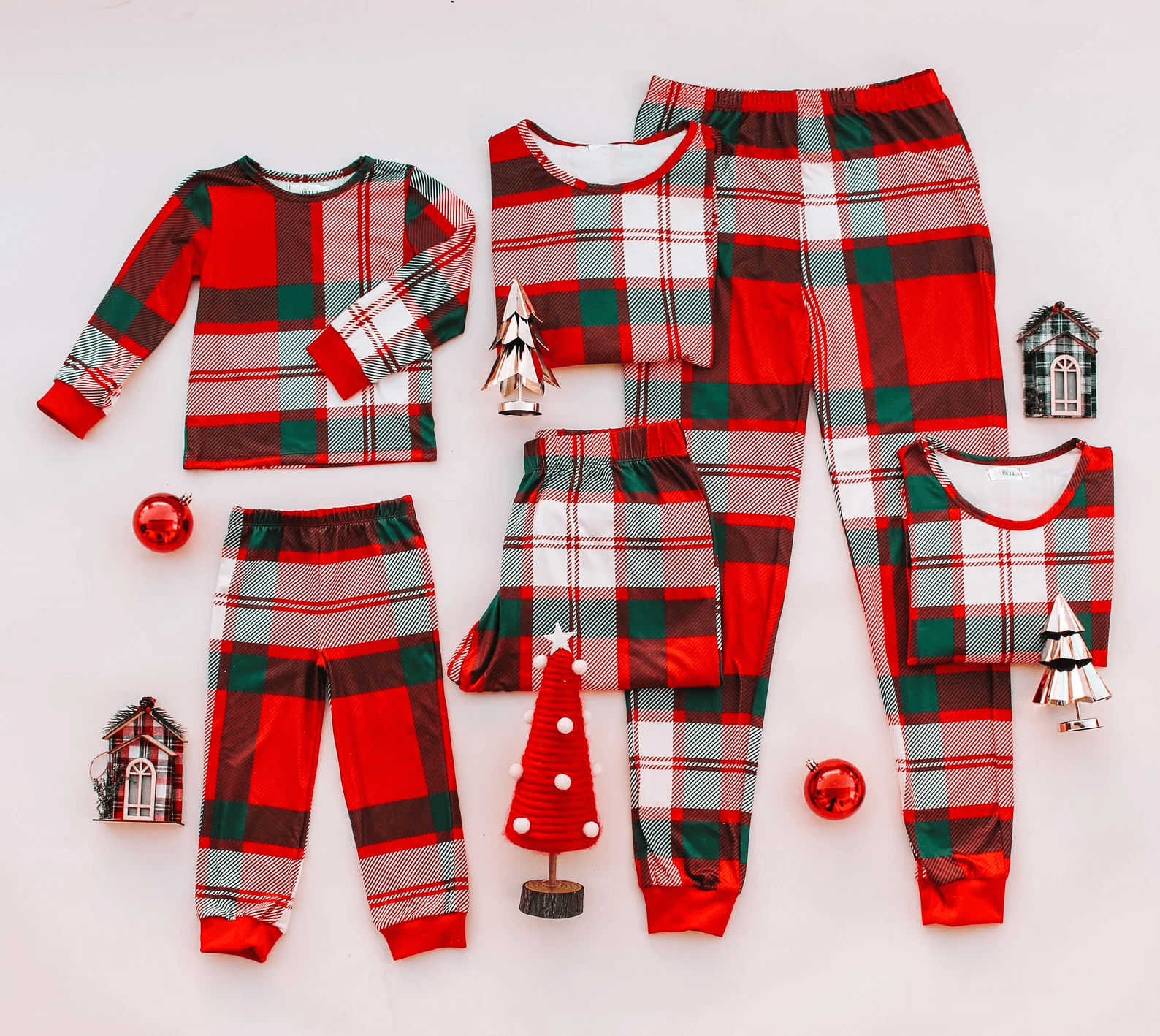 Red Holiday Family Pajamas - LITTLE MIA BELLA