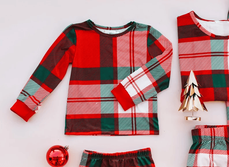 Red Holiday Family Pajamas - LITTLE MIA BELLA