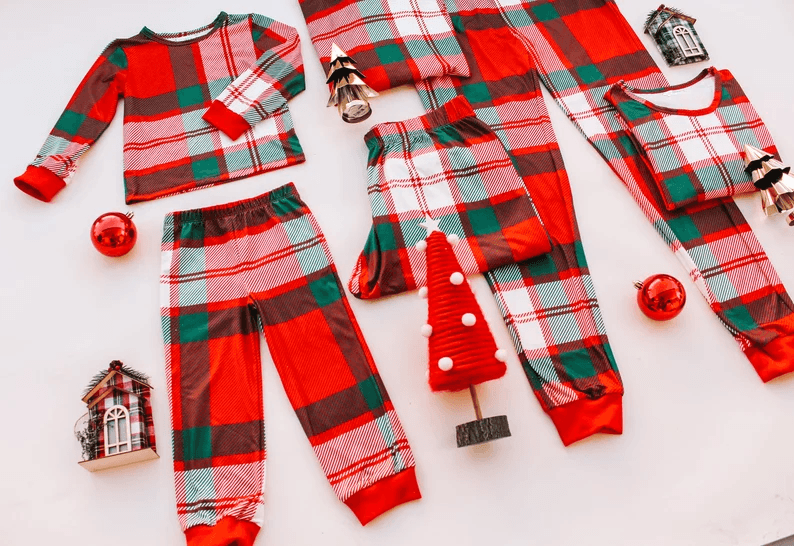 Red Holiday Family Pajamas - LITTLE MIA BELLA