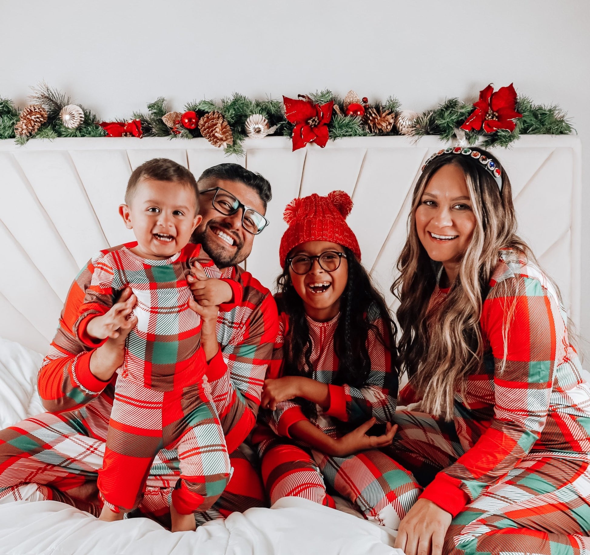 Red Holiday Family Pajamas - LITTLE MIA BELLA