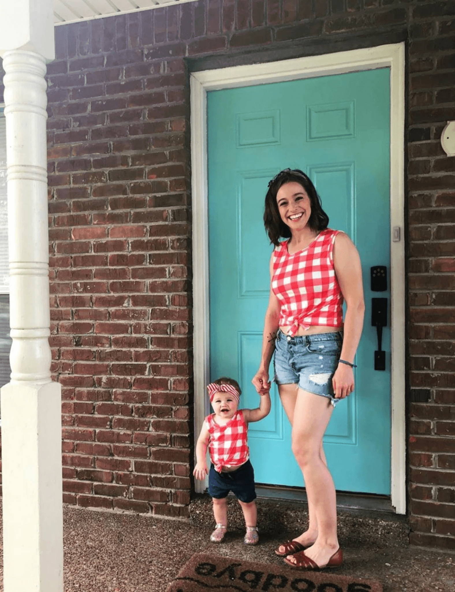 Red White Checkered Matching Shirt - LITTLE MIA BELLA