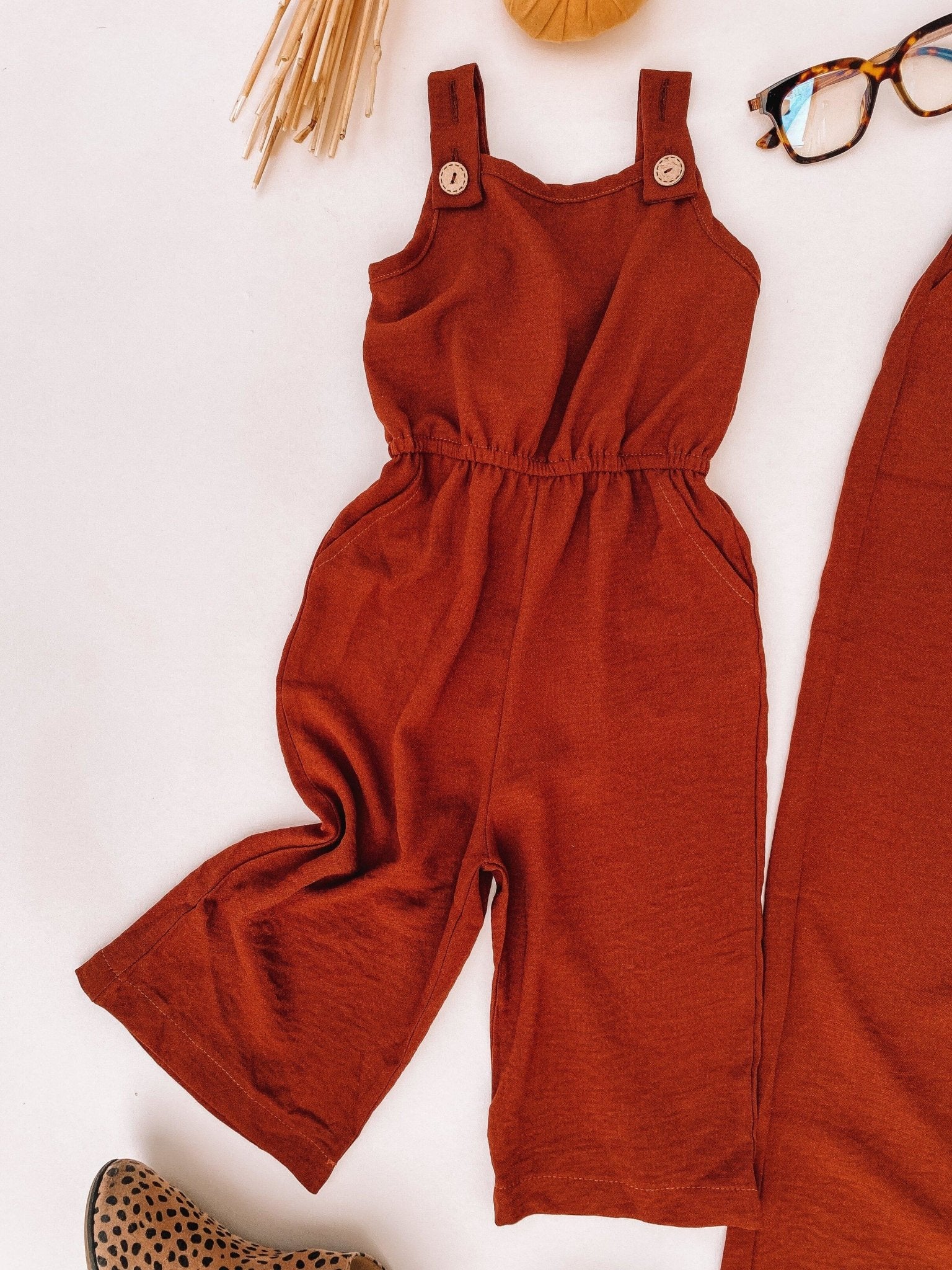 Rust Matching Jumpsuits - LITTLE MIA BELLA