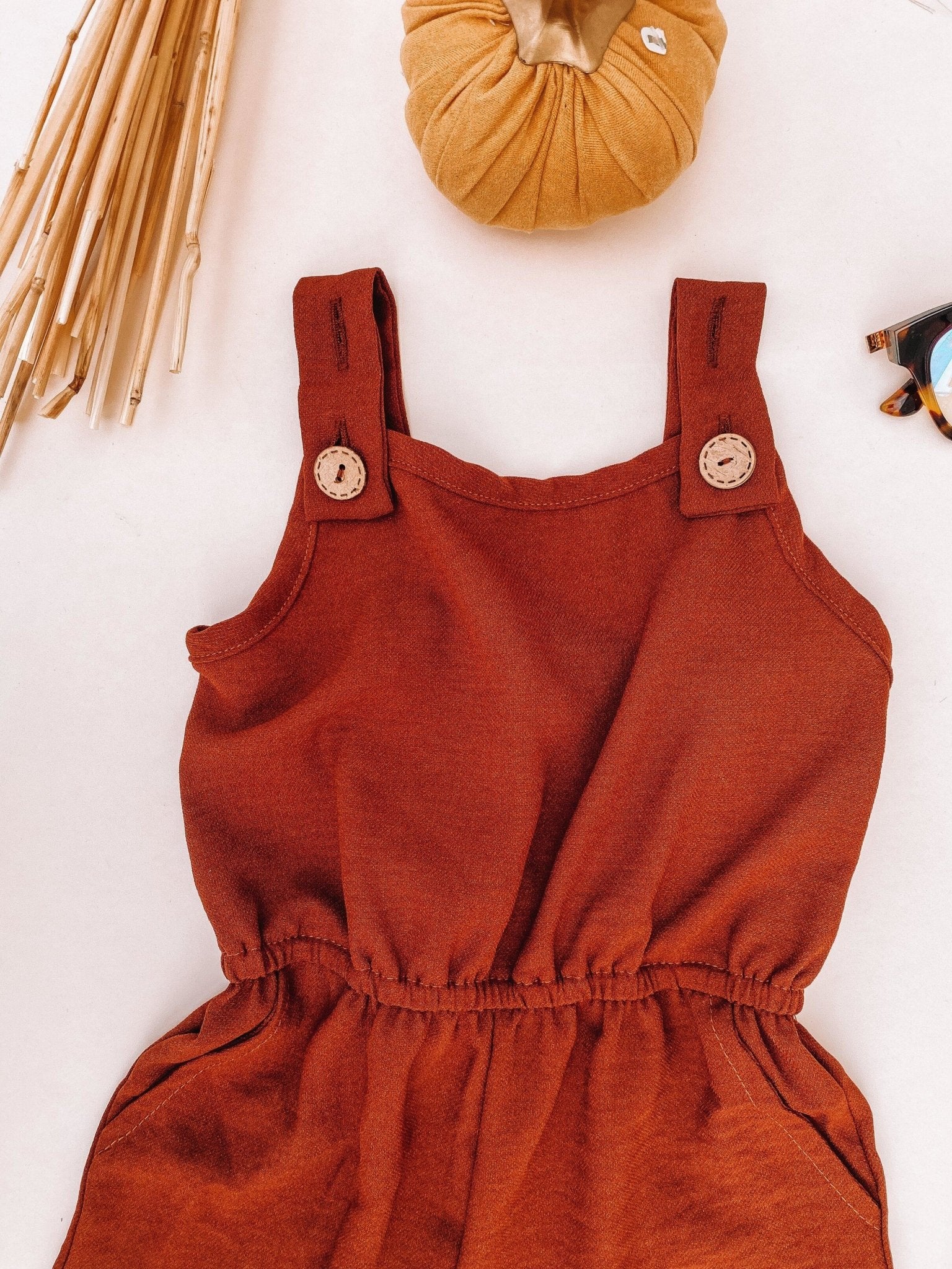 Rust Matching Jumpsuits - LITTLE MIA BELLA