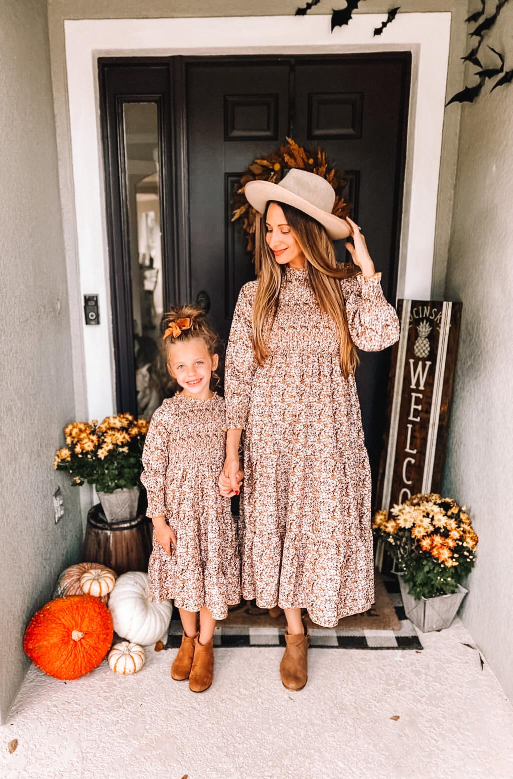 Thanksgiving Shirred Matching Dresses, 12-18 Months Thanksgiving Shirred Matching Dresses, 12-18 Months