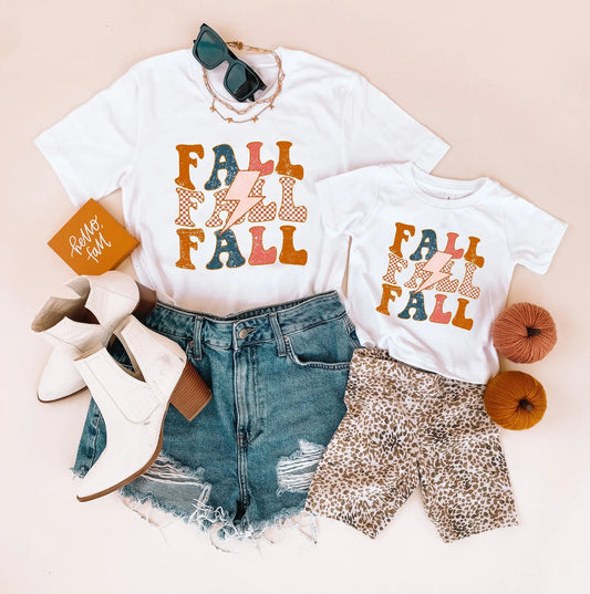 White Fall Mommy and Me Matching Shirts - LITTLE MIA BELLA