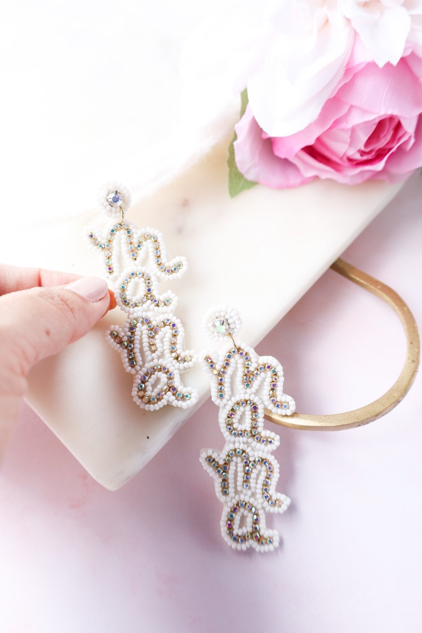 White Mama Earrings - LITTLE MIA BELLA