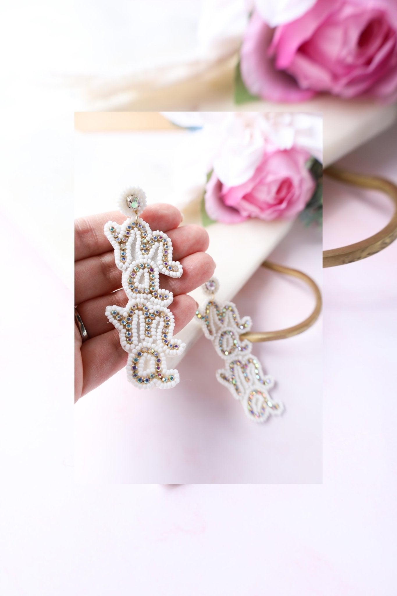 White Mama Earrings - LITTLE MIA BELLA