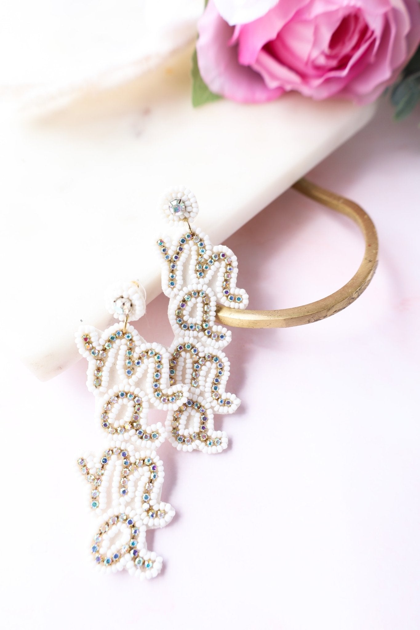 White Mama Earrings - LITTLE MIA BELLA