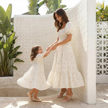 100% Cotton Mommy and Me Matching Dresses | Cotton Dresses | Mom and Daughter Matching Outfits | Family Photoshoot Dresses | Church Dress