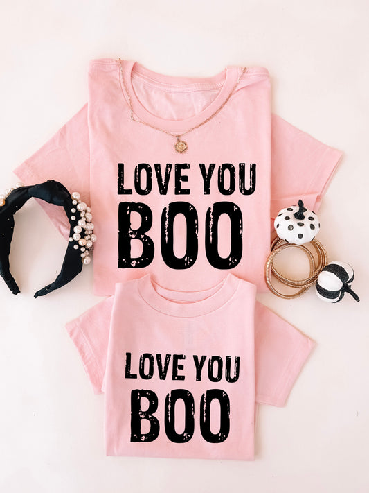 Love you Boo Halloween Mommy and Me Shirts