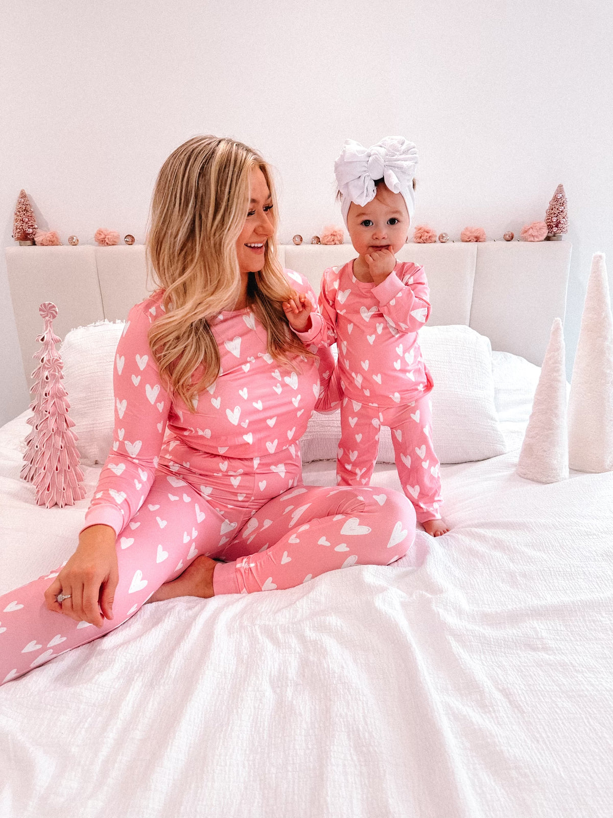 Mommy and Me Pink Heart Pajamas | Cozy for Family Night