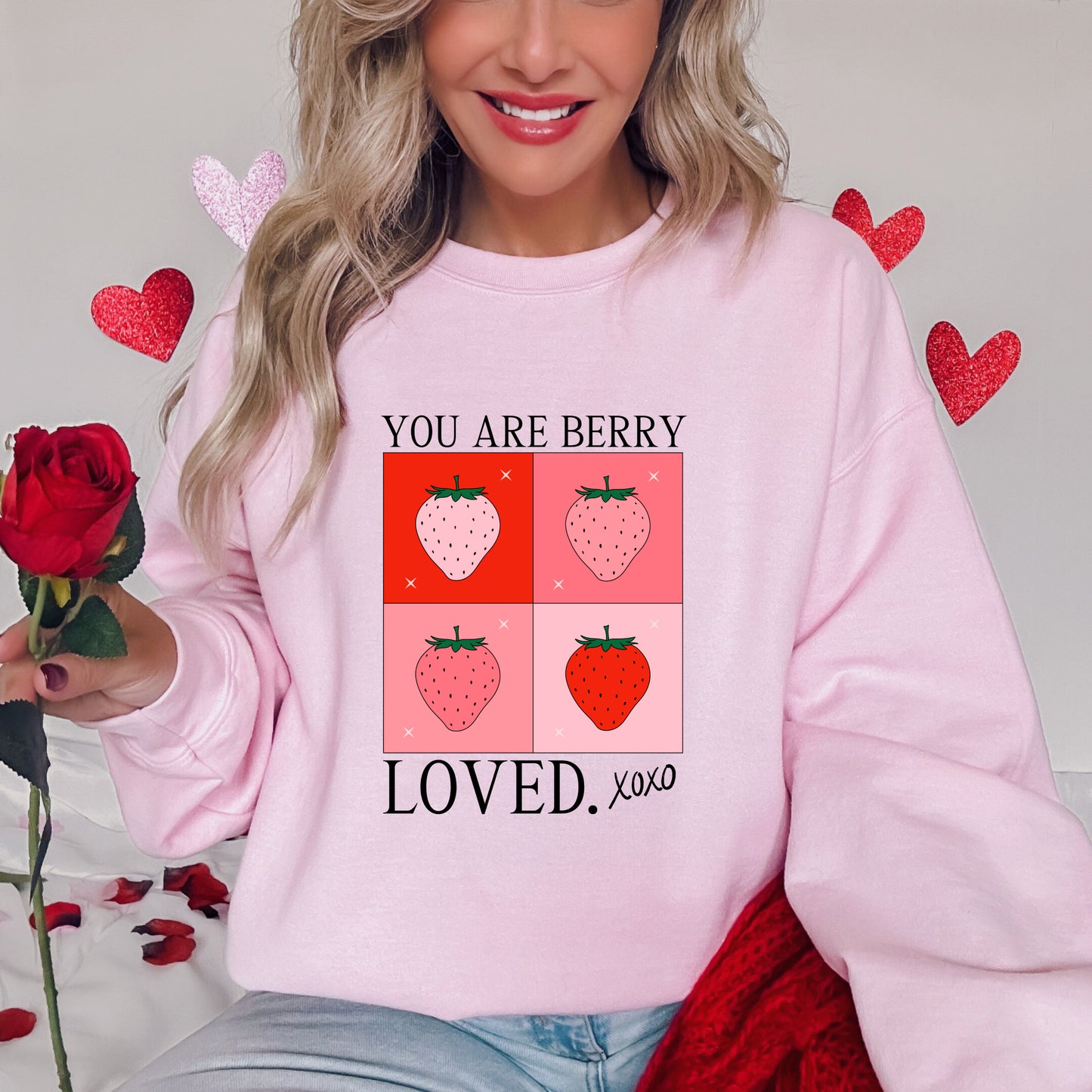Valentine's Berry loved Mommy and Me Sweatshirts