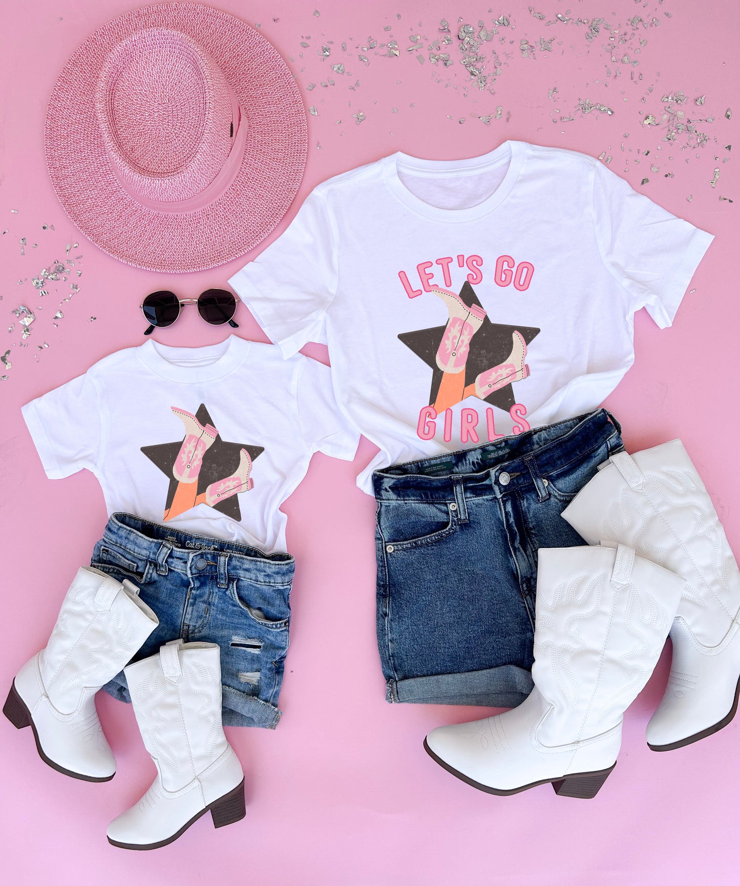 Let's go girls Cowgirl Mommy & Me Shirts