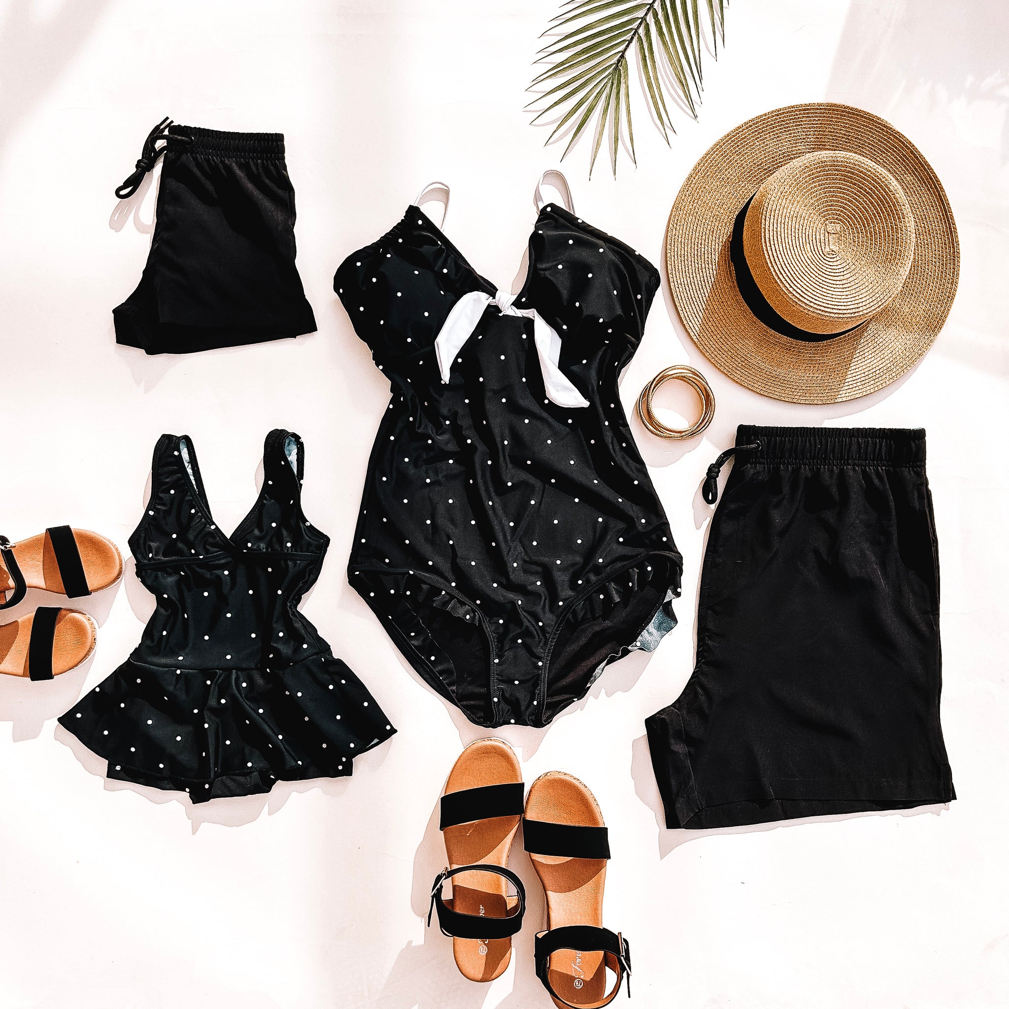 Classic Black Family Matching Swimwear