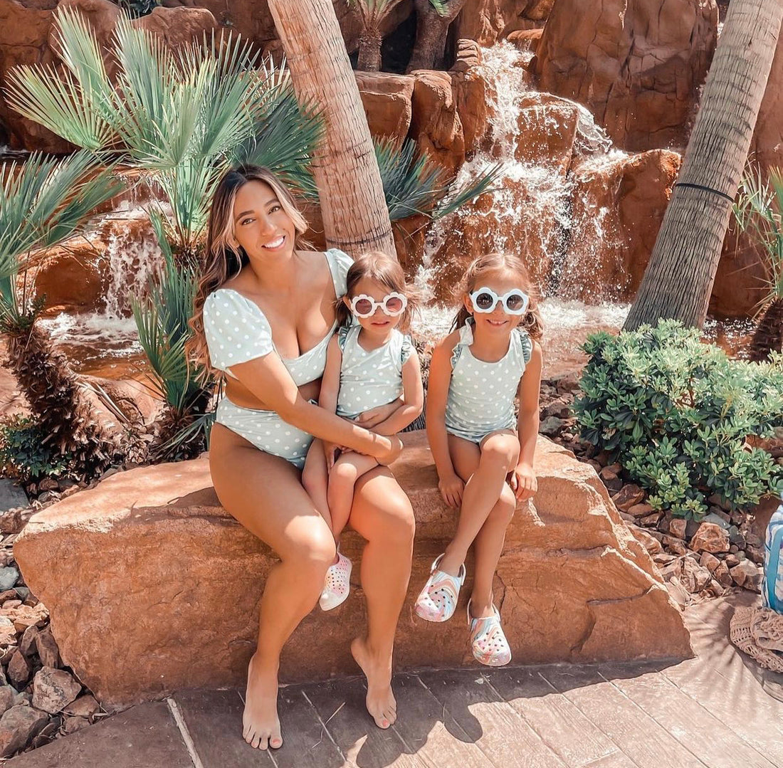 Minty Green Mommy and Me Bikini - LITTLE MIA BELLA