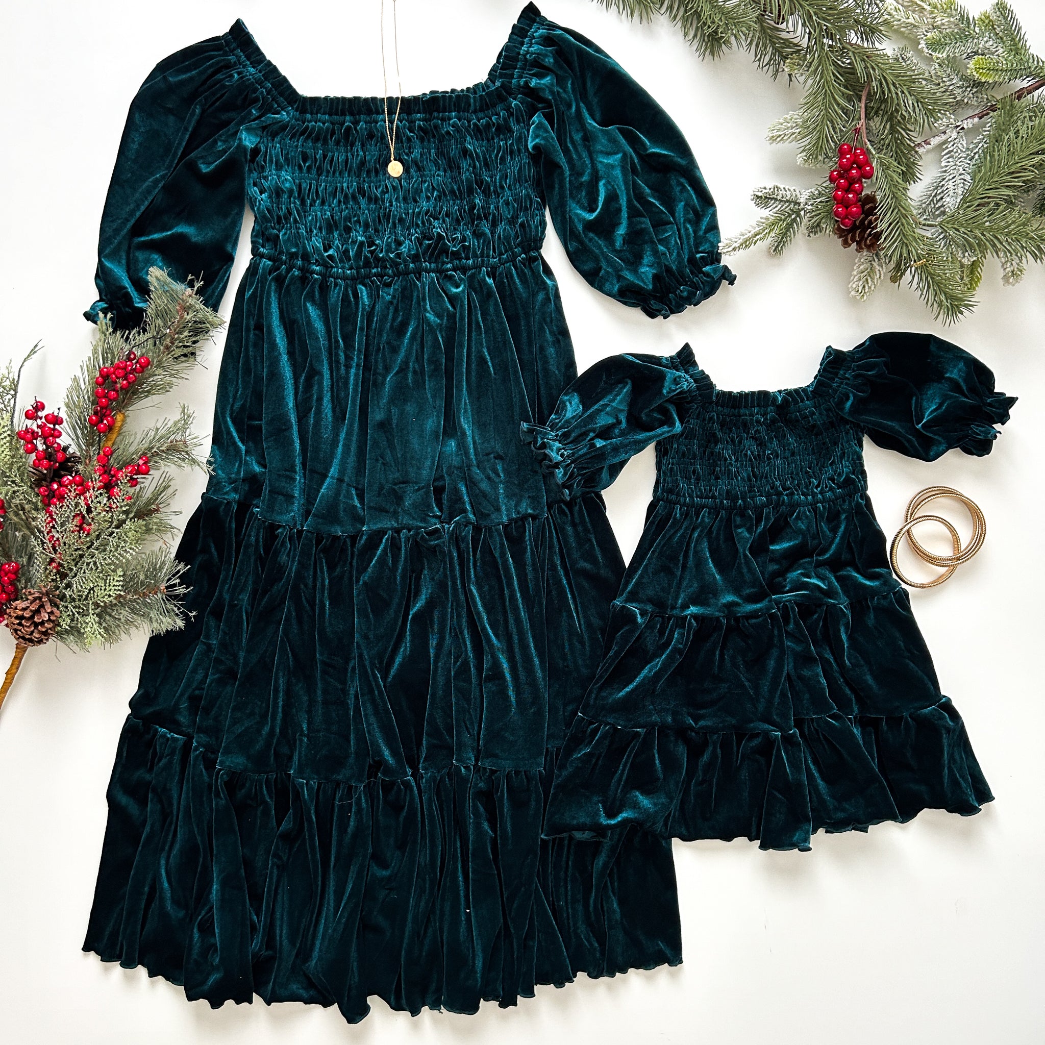 Velvet Solid Holiday Mother Daughter Matching Dresses, 5T Velvet Solid Holiday Mother Daughter Matching Dresses, 5T