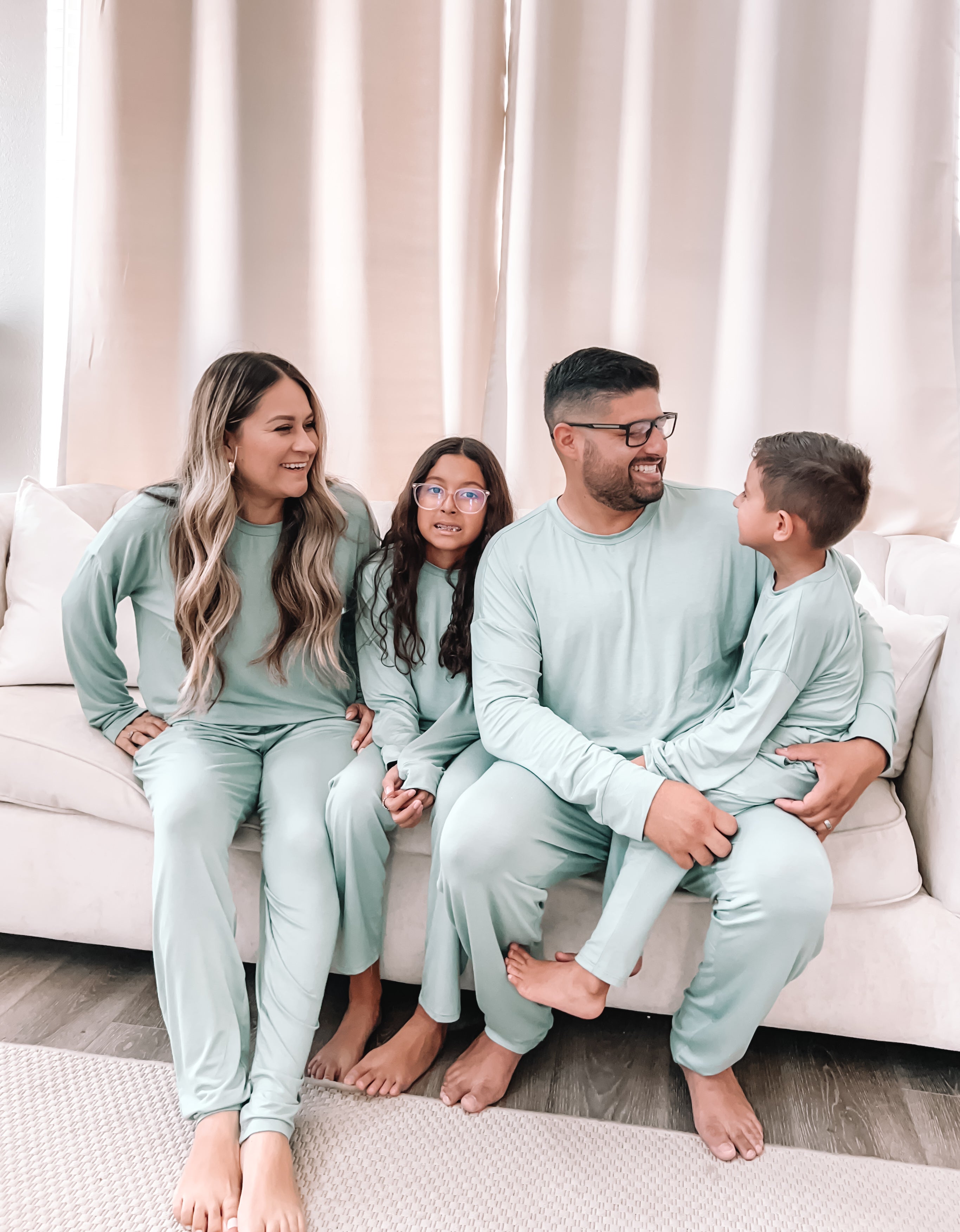 Sage green Bamboo Family Matching Loungewear Set