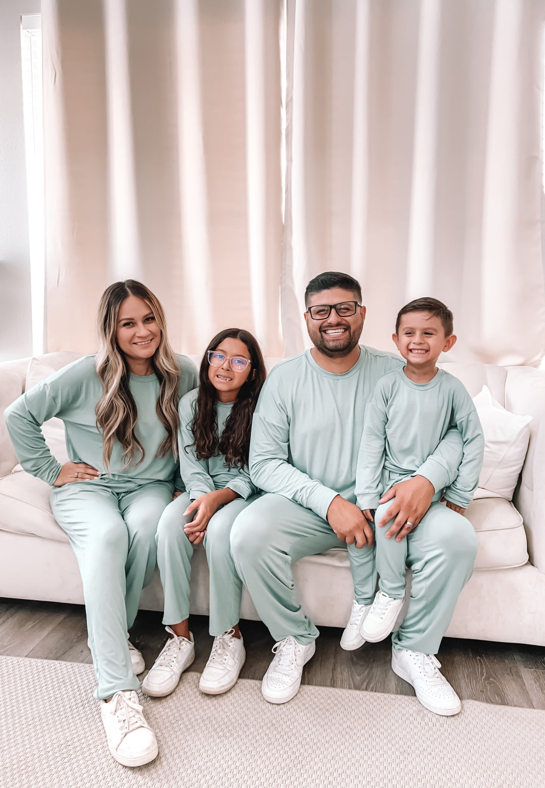 Sage green Bamboo Family Matching Loungewear Set