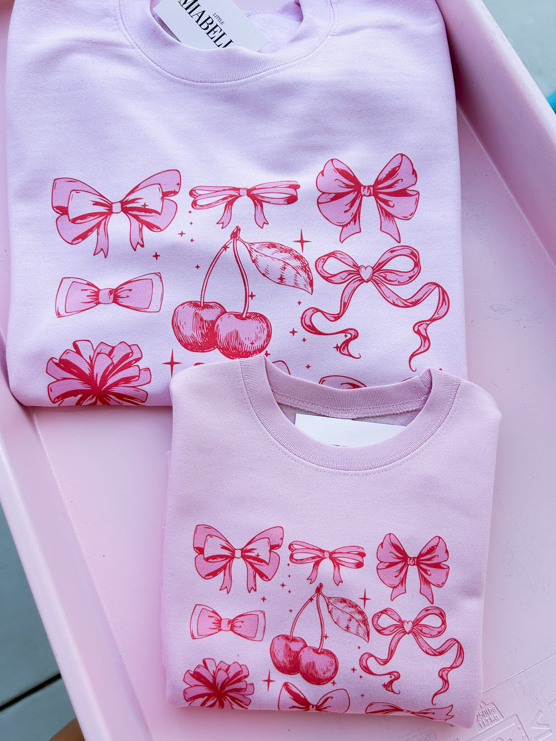 Very Cutesy Cherry Mama and Mini Sweatshirts - Pink