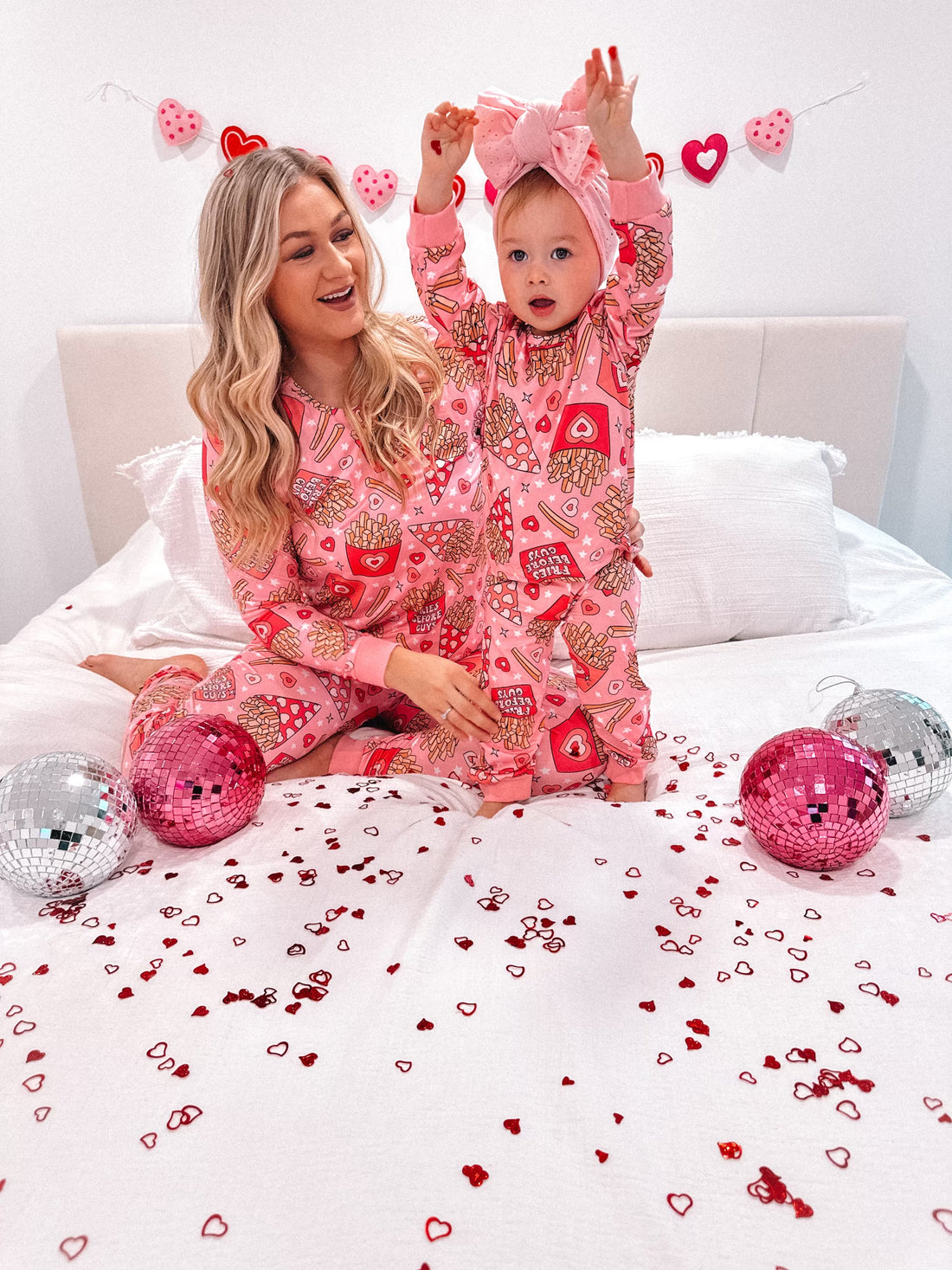 Valentines Mommy and Me Pink Pajamas