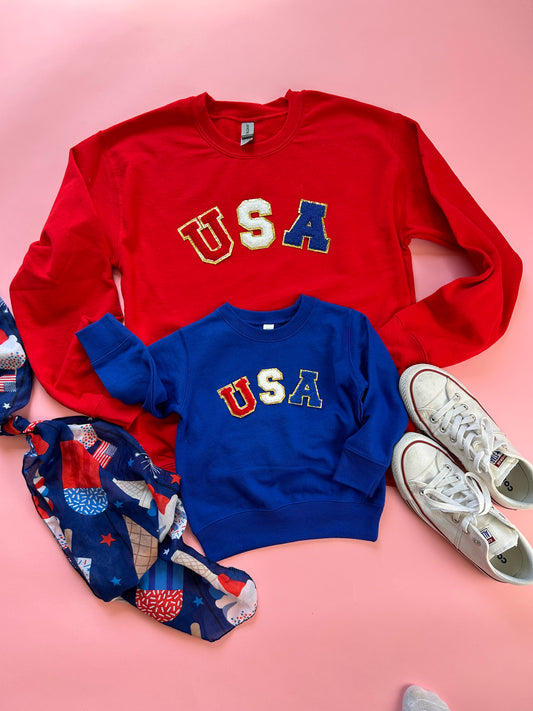 Red White and Blue 4th of July Family Sweatshirts