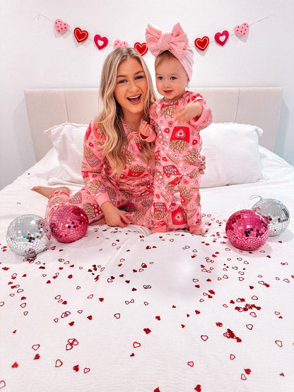 Valentines Mommy and Me Pink Pajamas