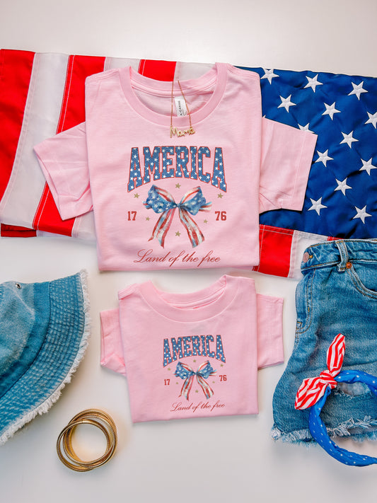 4th Of July Pink Matching America shirts