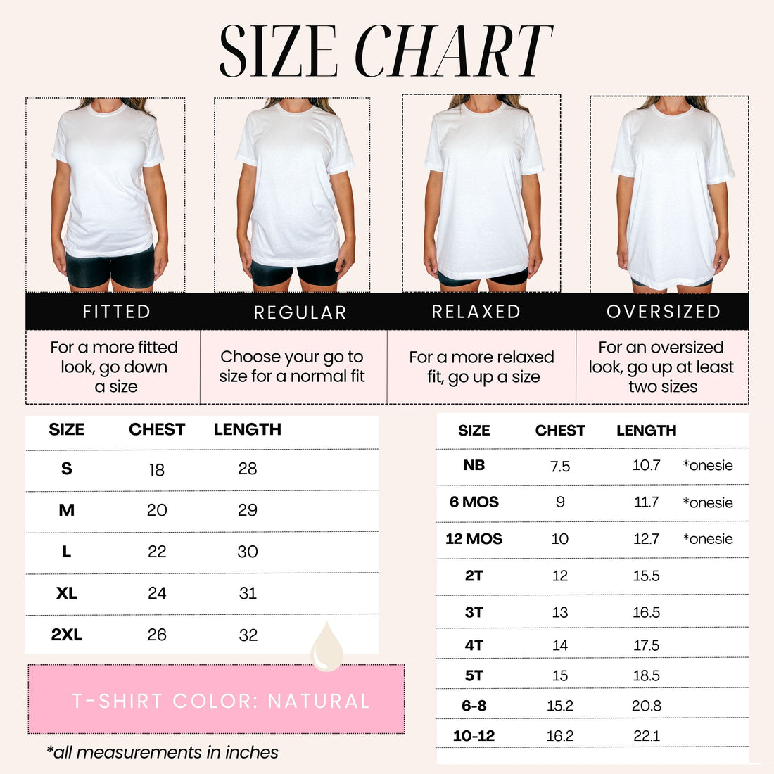 Cutesy Mommy and Me Matching Shirts - Natural Color