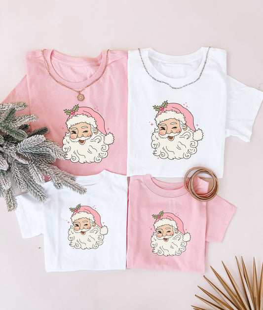 Santa Christmas Mommy and Me Cute Matching Shirts
