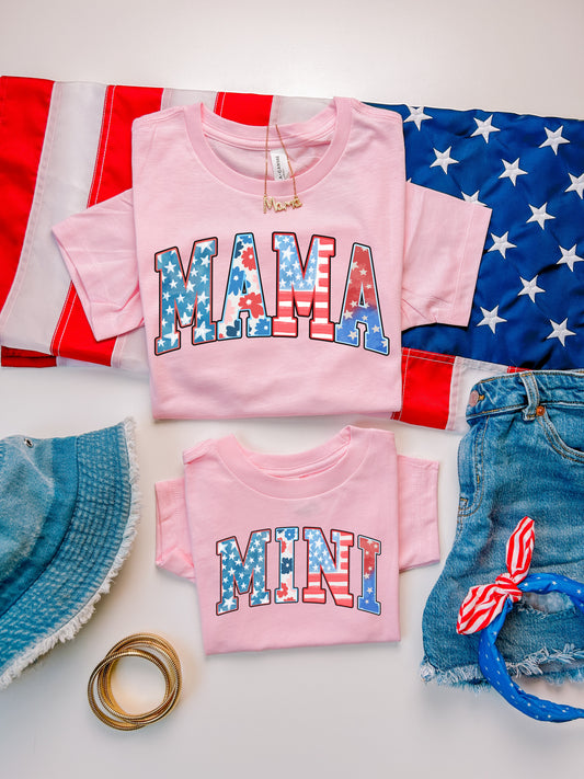4th Of July Pink Matching American flag