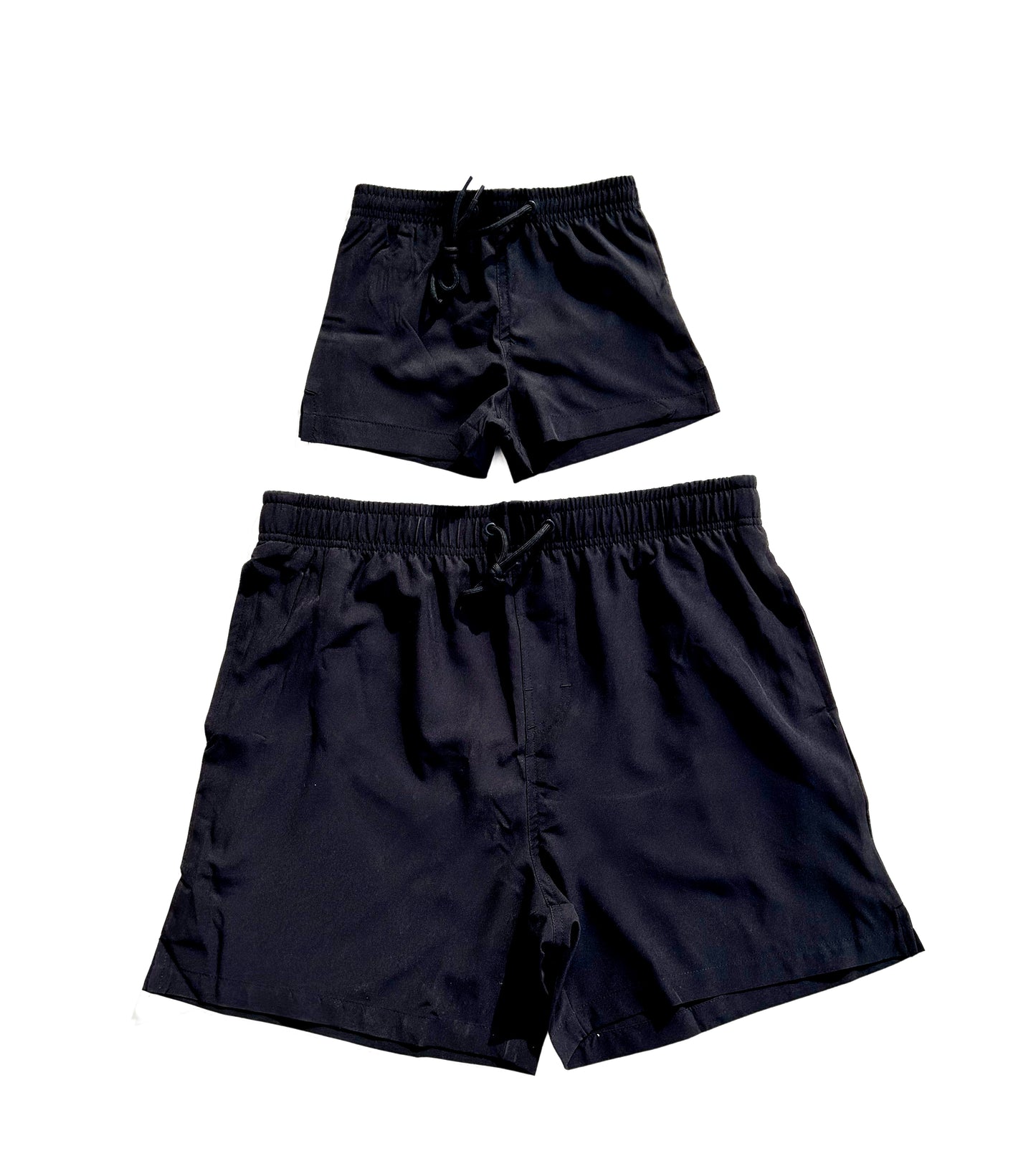 daddy and son matching black swim shorts
