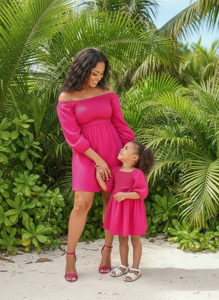 Fuschia Mommy and Me Matching Dresses